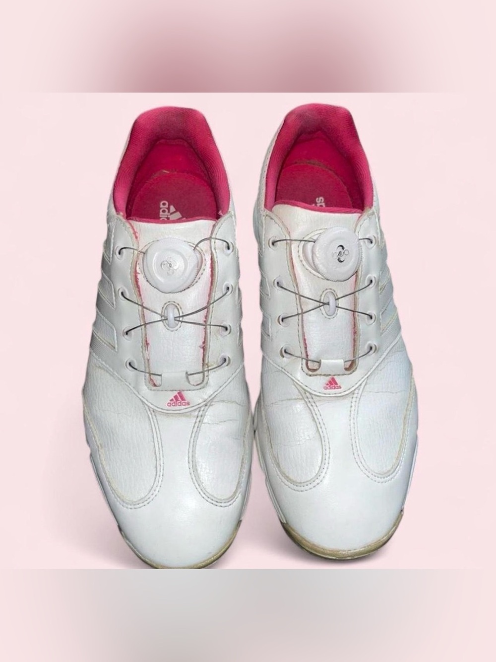 Adidas Response Boa golf shoes with pink accents